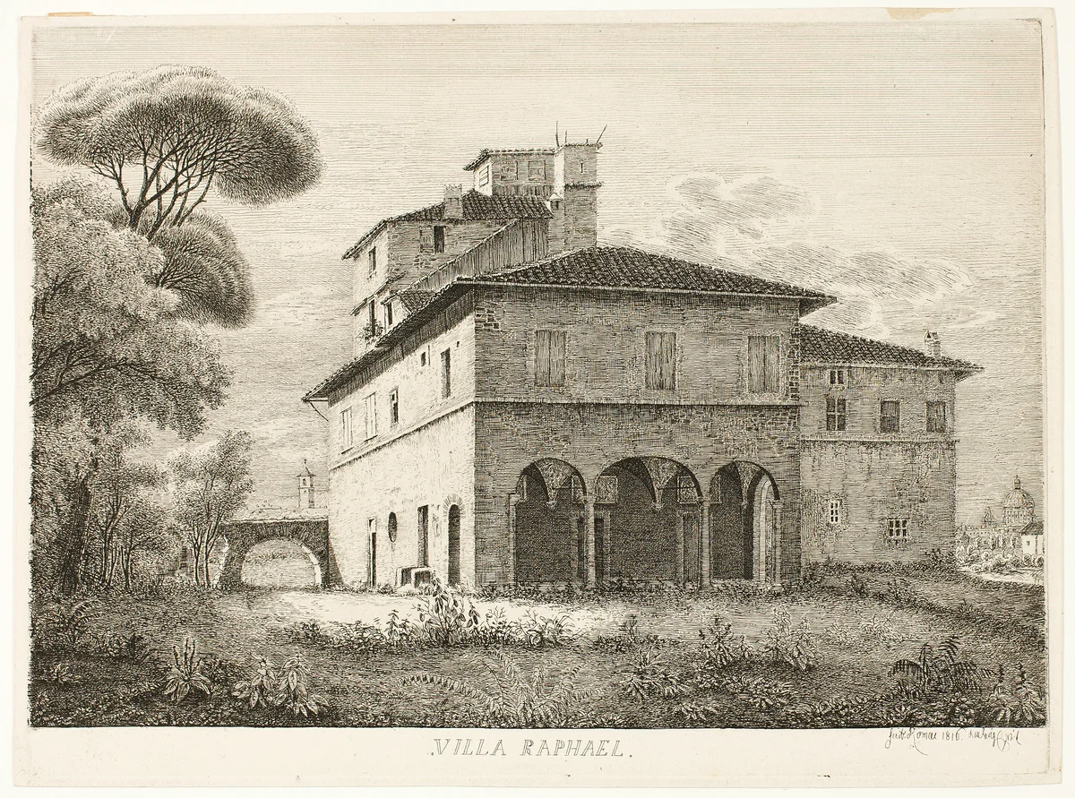 Villa Raphael, Rome by Ludwig Emil Grimm, print, 1816