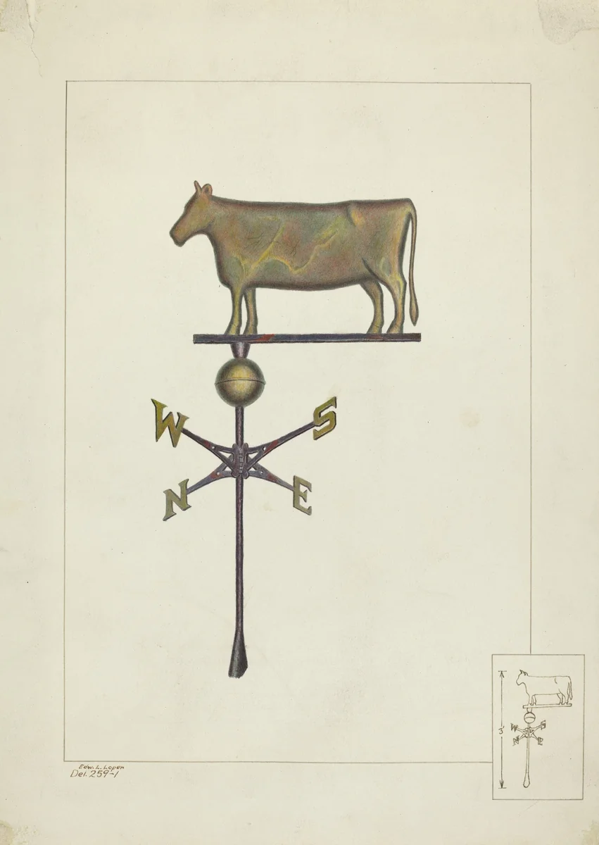 Weather Vane by Edward L. Loper, index of american design, 1938