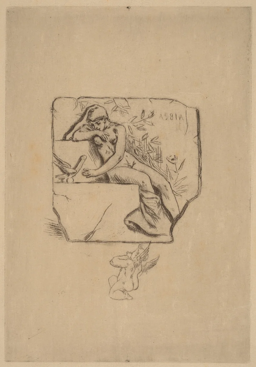 The Sparrow of Lesbie (Le moineau de Lesbie) by Félicien Rops, print, 1833-1898