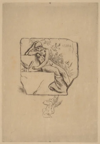 The Sparrow of Lesbie (Le moineau de Lesbie) by Félicien Rops, print, 1833-1898