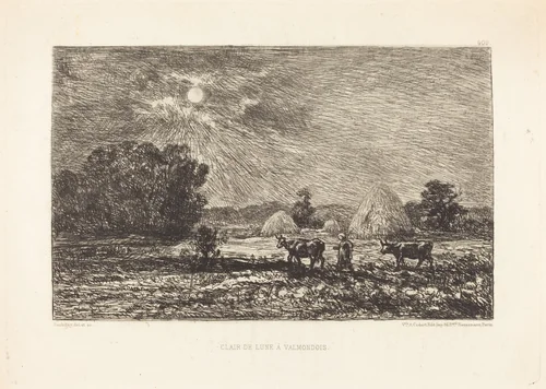 Clair de lune à Valmondois (Moonlight at Valmondois) by Charles-François Daubigny, print, 1817-1878