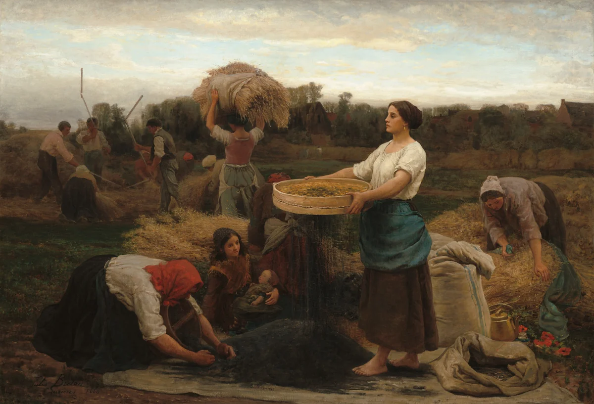 The Colza (Harvesting Rapeseed) by Jules Breton, painting, 1860