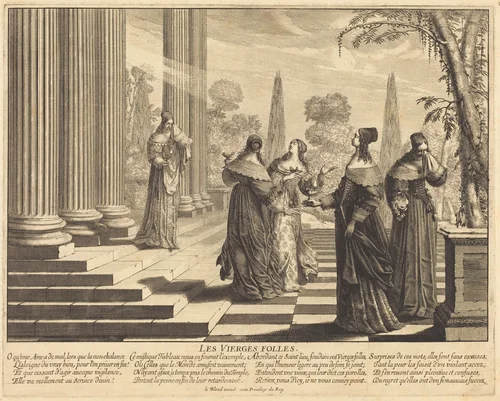 The Foolish Virgins Approaching the Temple by Abraham Bosse, portfolio, 1602-1676