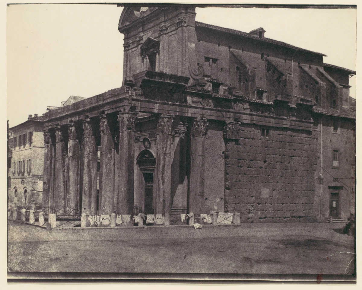 [Temple of Antonius and Faustina, San Lorenzo in Miranda, Rome] by Calvert Richard Jones, photograph, 1850-1859