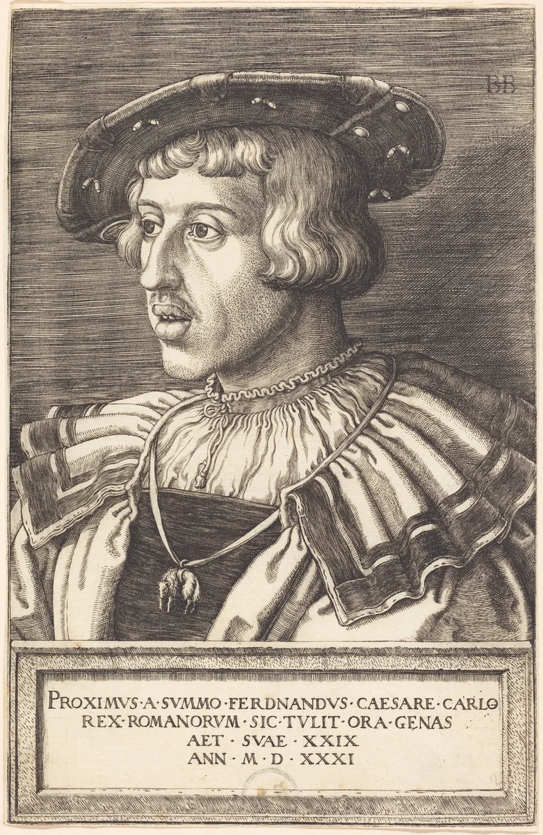 King Ferdinand I by Barthel Beham, print, 1531