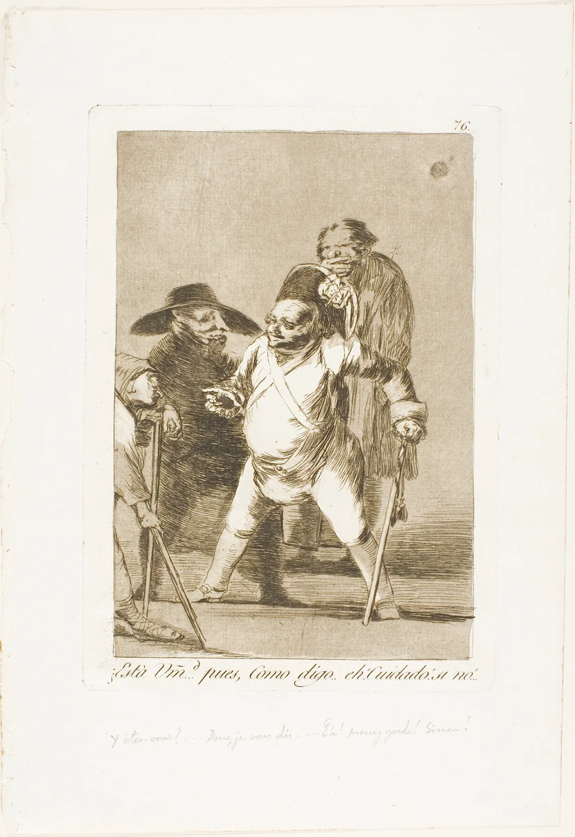 You understand? ... well, as I say... eh! Look out! otherwise..., plate 76 from Los Caprichos by Francisco José de Goya, print, 1797-1799
