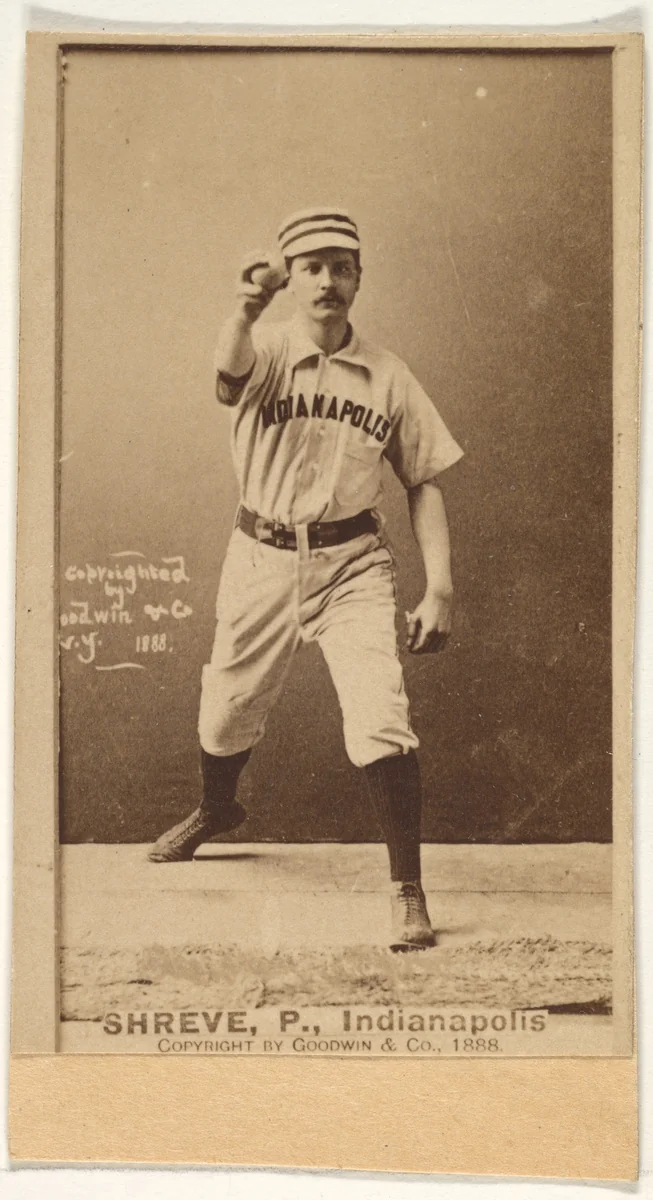 Lev Shreve, Pitcher, Indianapolis, from the Old Judge series (N172) for Old Judge Cigarettes by Goodwin & Company, photograph, 1888