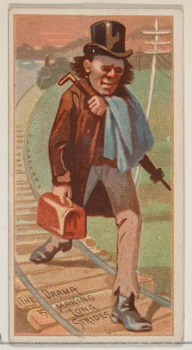 The Drama is Making Long Strides, from the Jokes series (N87) for Duke brand cigarettes by W. Duke, Sons & Co., print, 1890