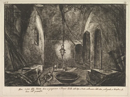 View of Pompeii (Altra veduta della Stanza dove si preparava il Bogno Caldo . . . ) by Francesco Piranesi, print, 1770-1810
