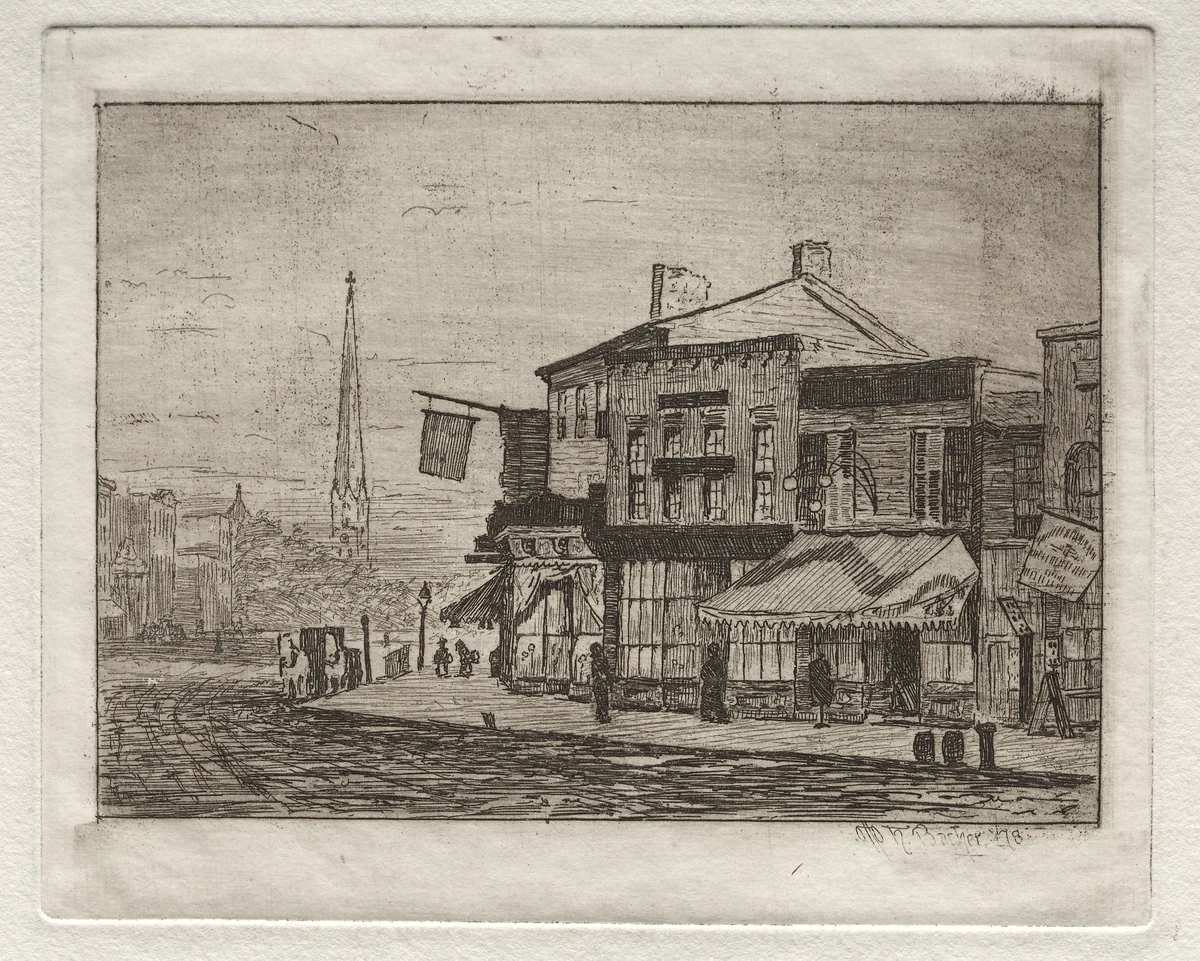 Cleveland, Woodland Avenue and Eagle Street by Otto H. Bacher, print, 1878
