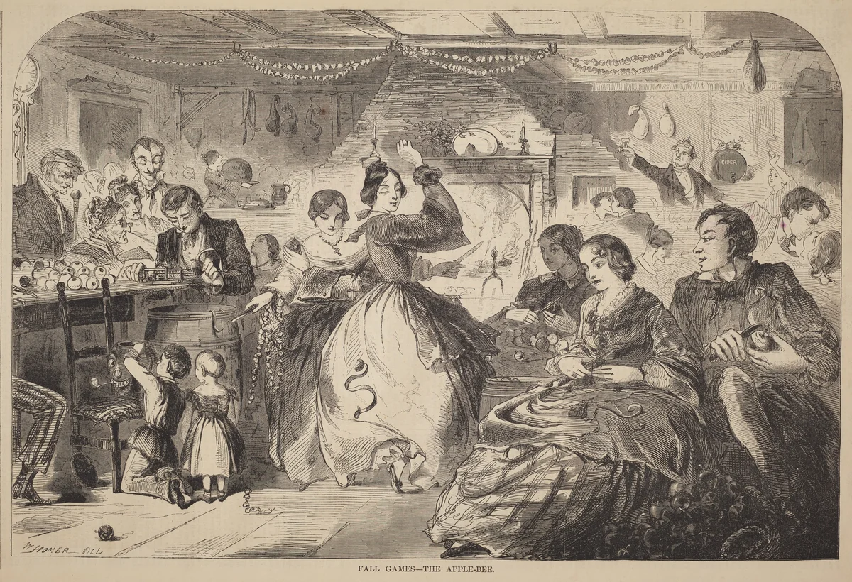 Fall Games - The Apple-Bee by Winslow Homer, print, 1859