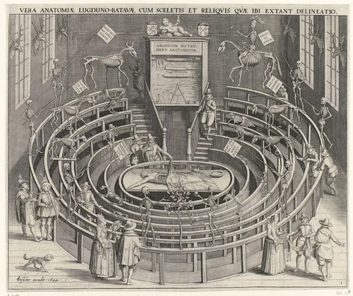 Anatomisch theater van de Universiteit Leiden by Willem Isaacsz. van Swanenburg, print, 1610
