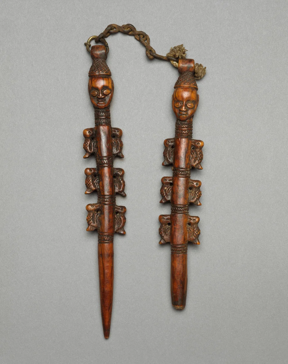 Pair of Staffs (Edan) by Yoruba Ijebu, other, 1750-1900