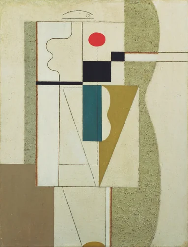 Figurate with Red Ellipse by Willi Baumeister, painting, 1920