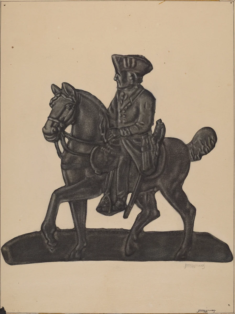Iron Officer on Horse by John Wilkes, index of american design, 1937