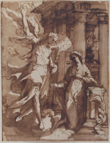 The Annunciation by Francesco Curia, drawing, 1565-1608