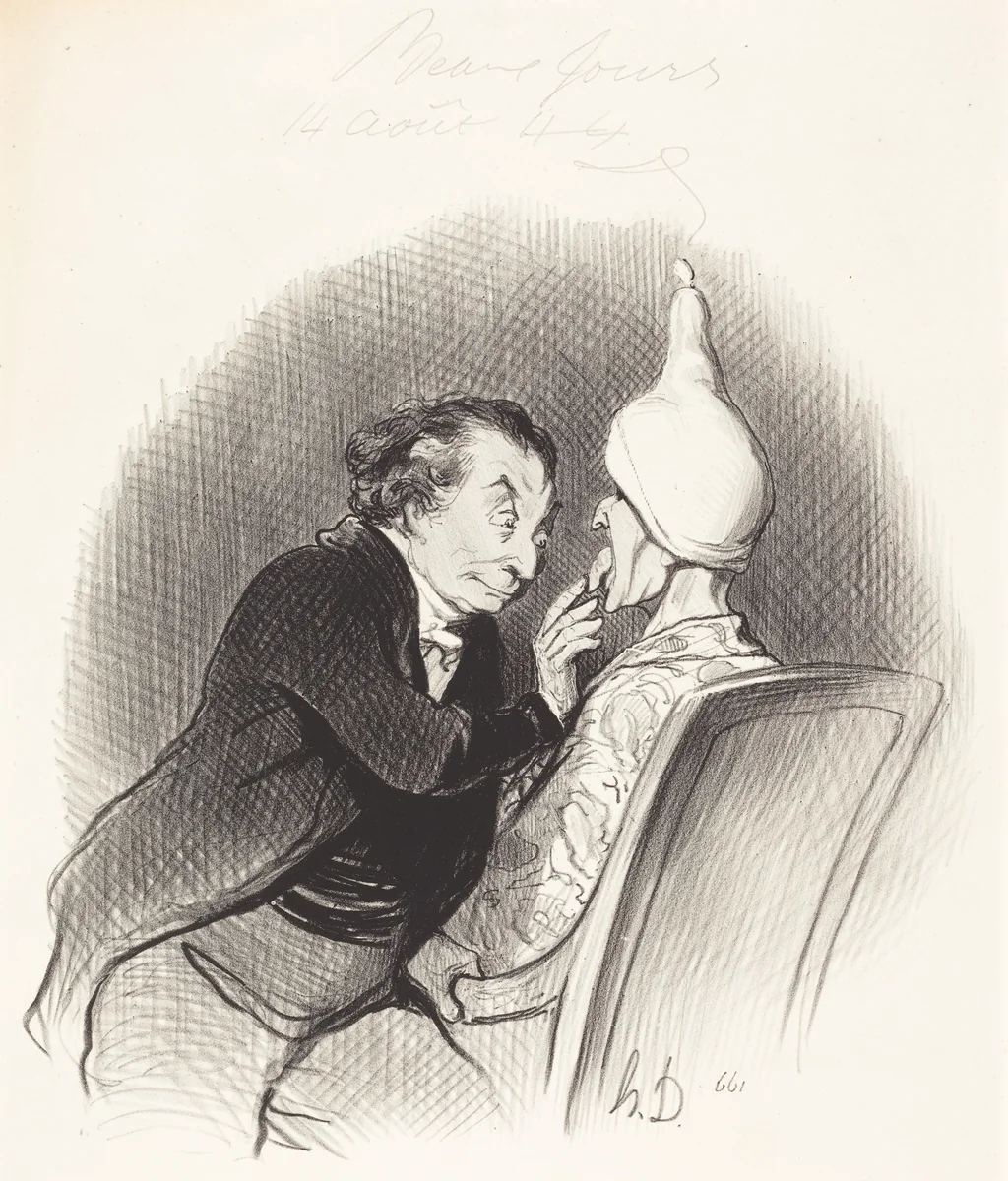 Une Heureuse trouvaille by Honoré Daumier, print, 1844