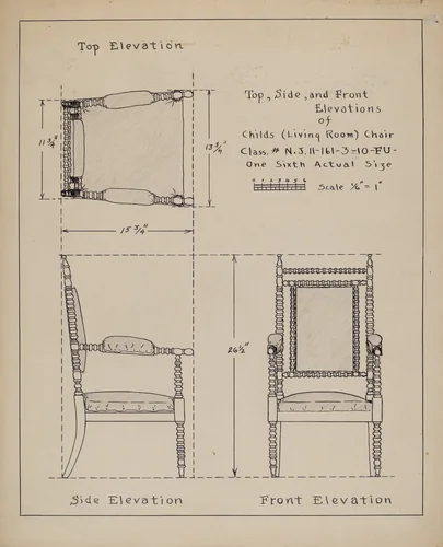 Chair by Francis Law Durand, index of american design, 1935-1942