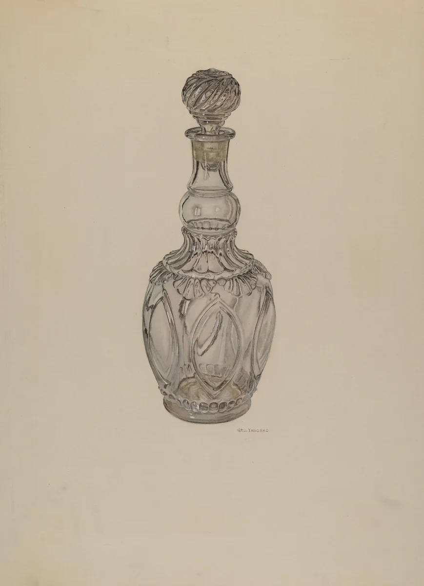 Decanter by George Yanosko, index of american design, 1940
