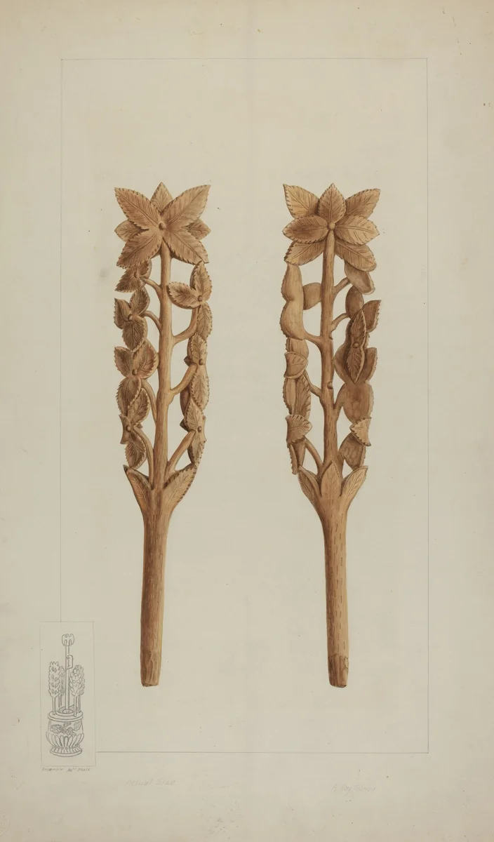 Wood Carving by A.R. Tolman, index of american design, 1935-1942