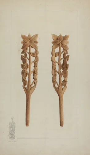 Wood Carving by A.R. Tolman, index of american design, 1935-1942