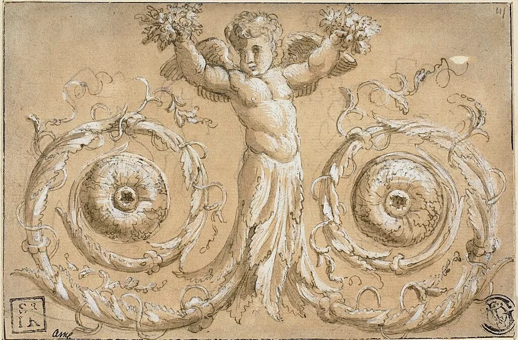 Ornamental Decoration by Charles Errard II, drawing, 1626-1689