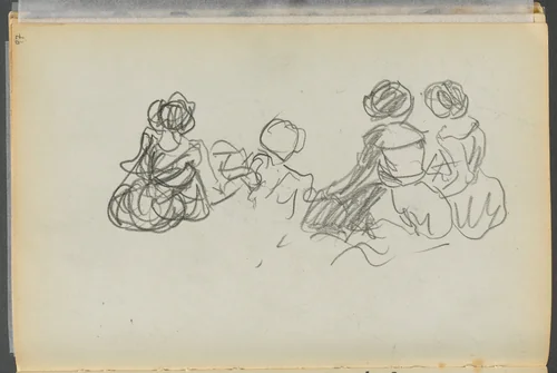 Sketchbook- The Granite Shore Hotel, Rockport, page 097: Seated Female Figures by Maurice Prendergast, book, 1905-1910