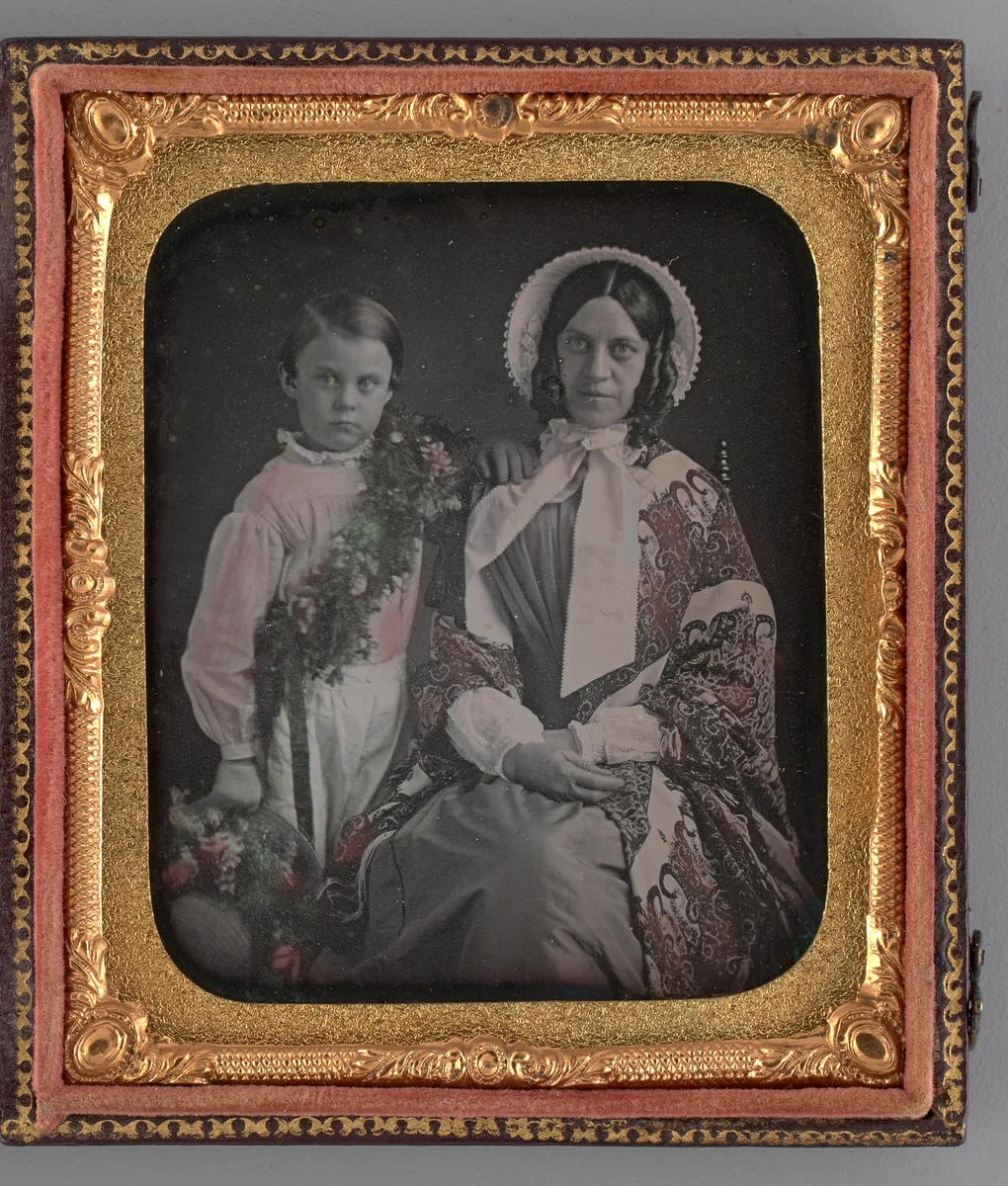 Untitled (Portrait of a Woman and a Boy) by Unknown maker, other, 1855