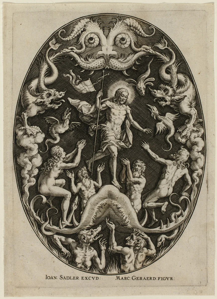 Christ in Limbo, from Passion of Christ by Jan Sadeler, print, 1570-1600