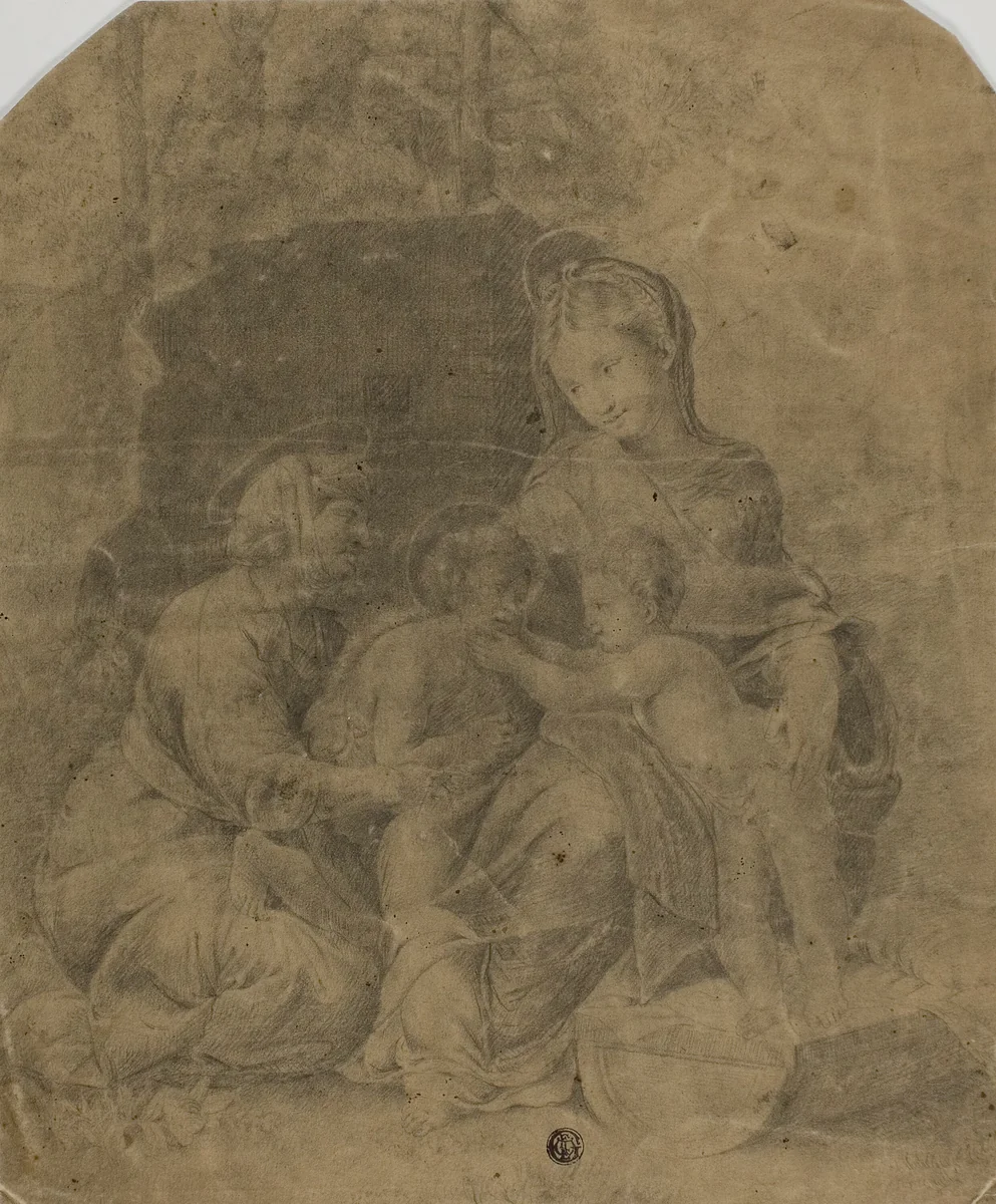 The Virgin and Child with Saint Elizabeth and the Infant John the Baptist by Raffaello Sanzio, drawing, 1700-1799