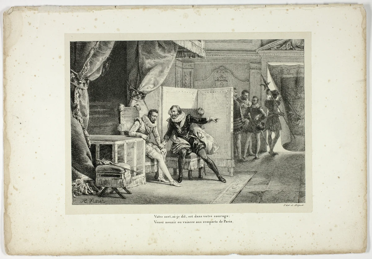 Votre sort, ai-je dit, est dans votre courage... by Horace Vernet, print, 1825