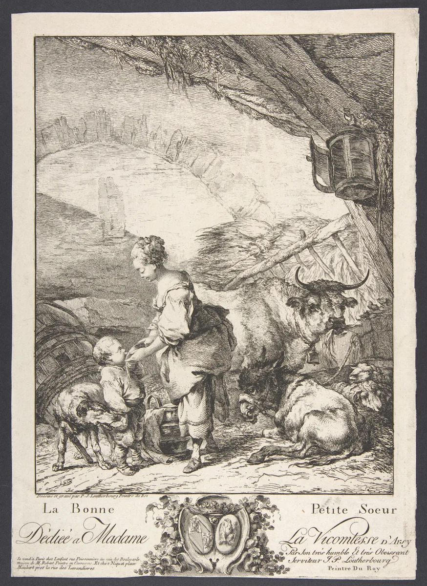 Le Bonne Petite Soeur by Philippe-Jacques de Loutherbourg, print, 1765-1771