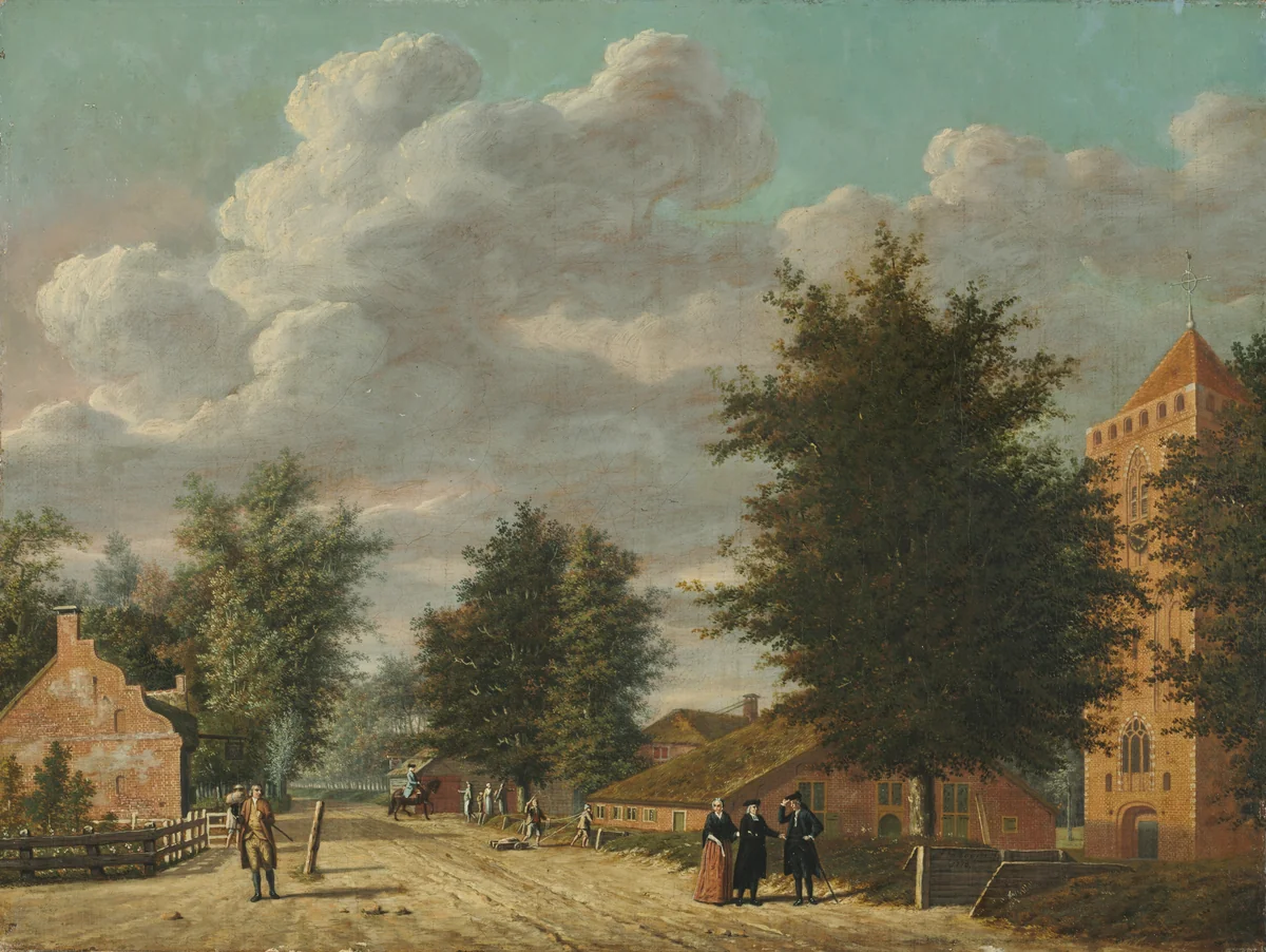 View of the Village of Eemnes by Jordanus Hoorn, painting, 1778