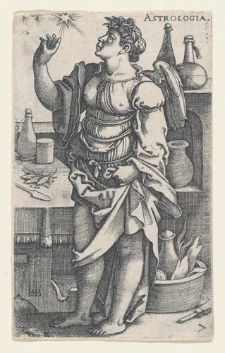 Astrologia, from "The Seven Liberal Arts" by Sebald Beham, print, 1500-1550