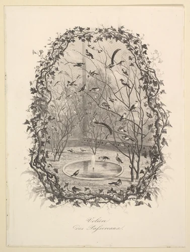 The Sparrow Aviary by Charles-François Daubigny, print, 1843