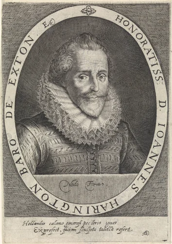 Portret van John Harington by Crispijn van de Passe, print, 1620