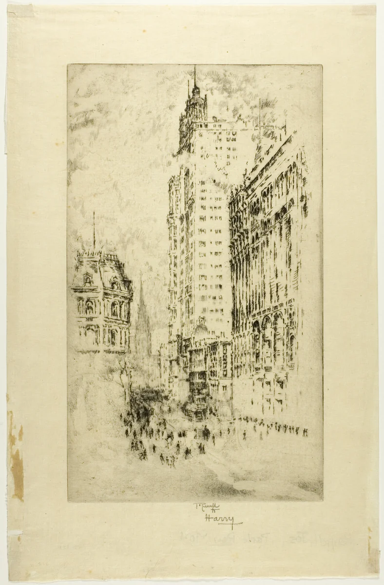 Park Row by Joseph Pennell, print, 1904