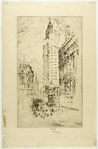 Park Row by Joseph Pennell, print, 1904