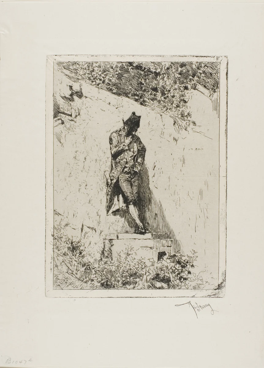 Meditation by Mariano Fortuny, print, 1858-1874