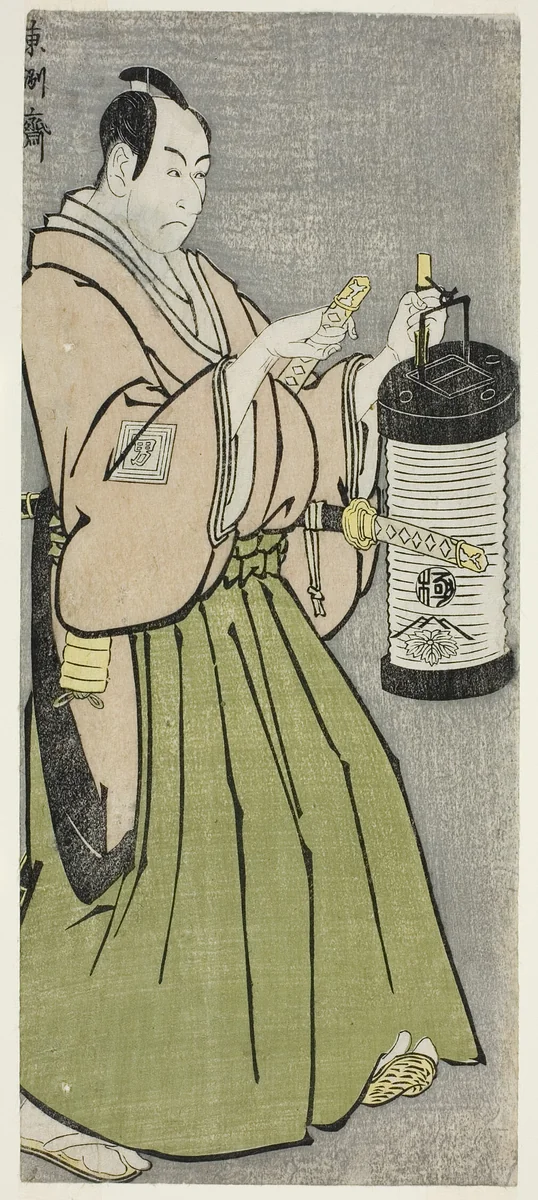 The Actor Ichikawa Omezo I as Tomita Hyotaro (Shodai Ichikawa Omezo no Tomita Hyotaro) by Toshusai Sharaku (東洲斎 写楽), print, 1789-1799