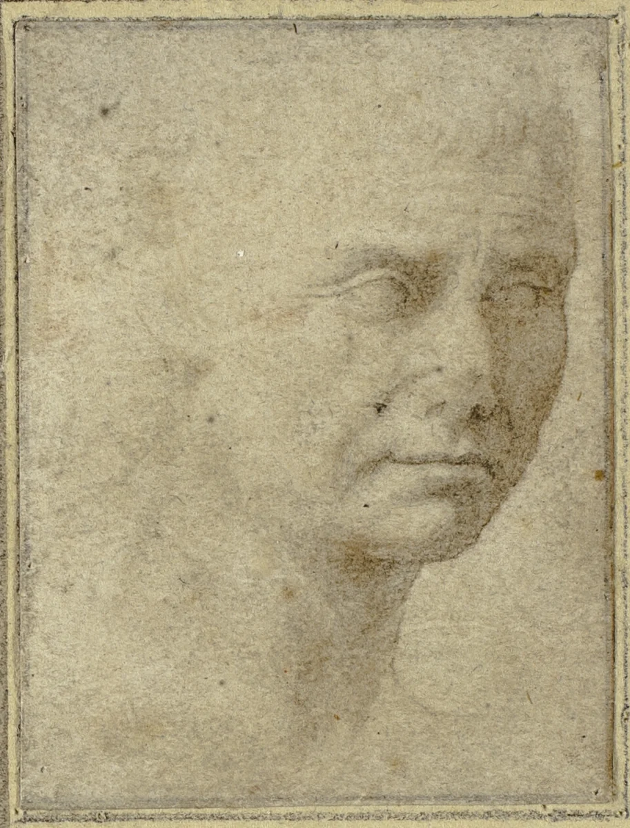 Head of a Man in Three-quarters Profile by Unknown Artist, drawing, 1580-1599
