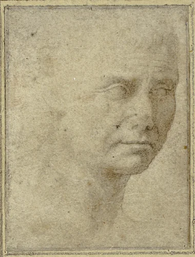 Head of a Man in Three-quarters Profile by Unknown Artist, drawing, 1580-1599