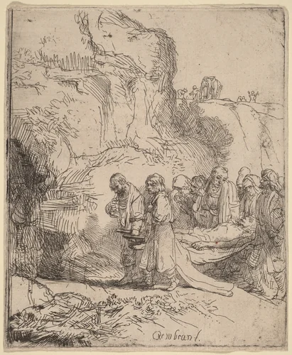 Christ Carried to the Tomb by Rembrandt van Rijn, print, 1645