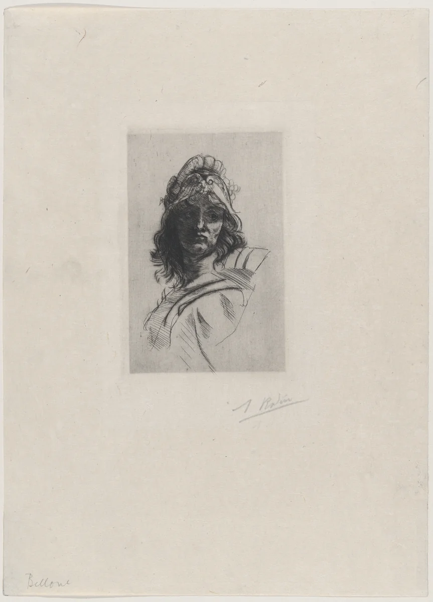 Bust of Bellona by Auguste Rodin, print, 1882-1885