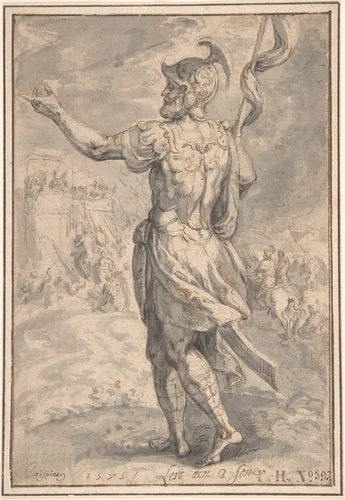 Levi Avenging the Honor of his Sister Dinah by Crispijn van den Broeck, drawing, 1524-1591