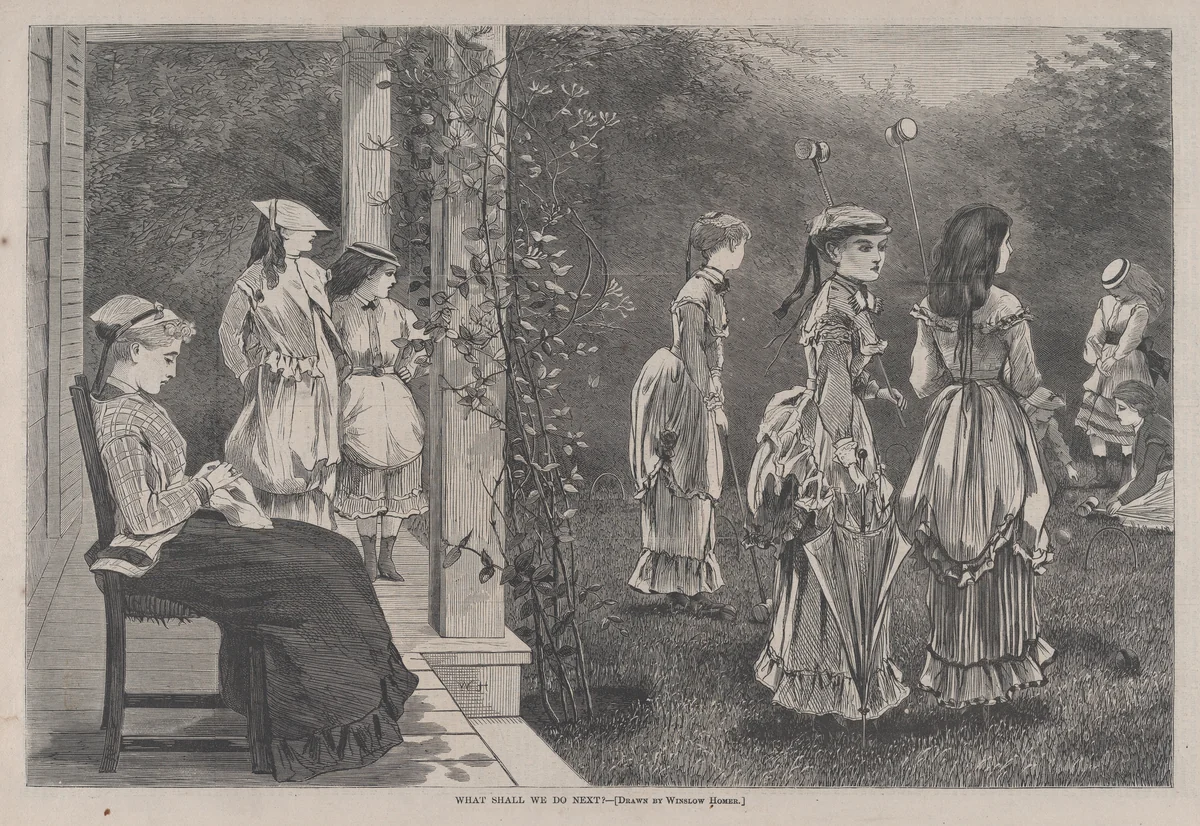 What Shall We Do Next? (from "Harper's Bazar," Vol. II) by Winslow Homer, print, 1869
