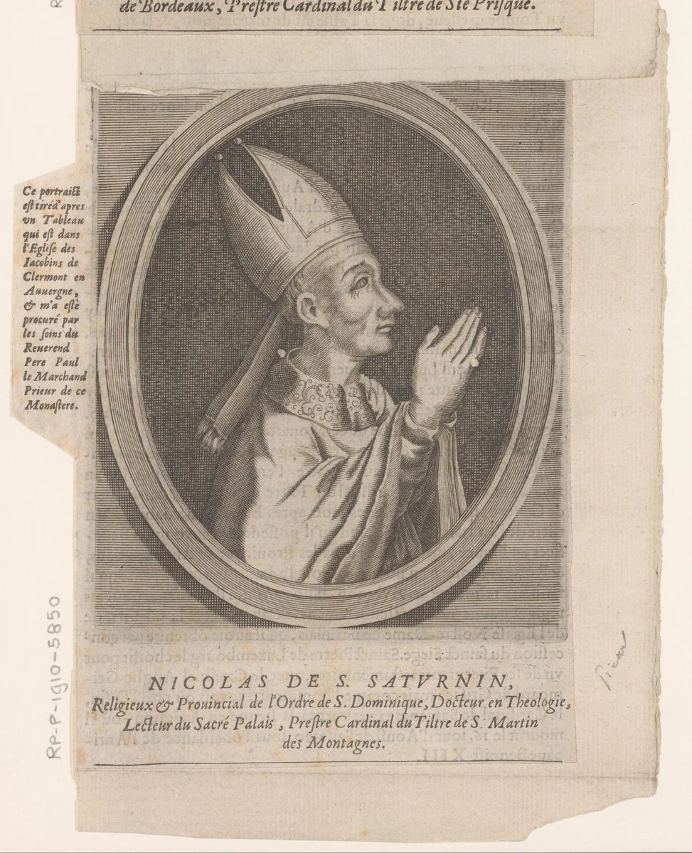 Portret van Nicolas de Saint-Saturnin by Etienne Picart, print, 1660
