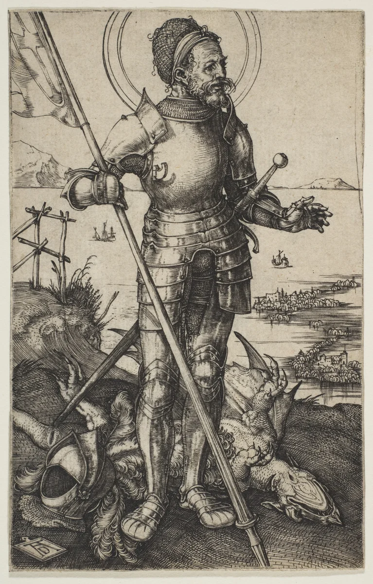Saint George Standing by Albrecht Dürer, print, 1502-1503