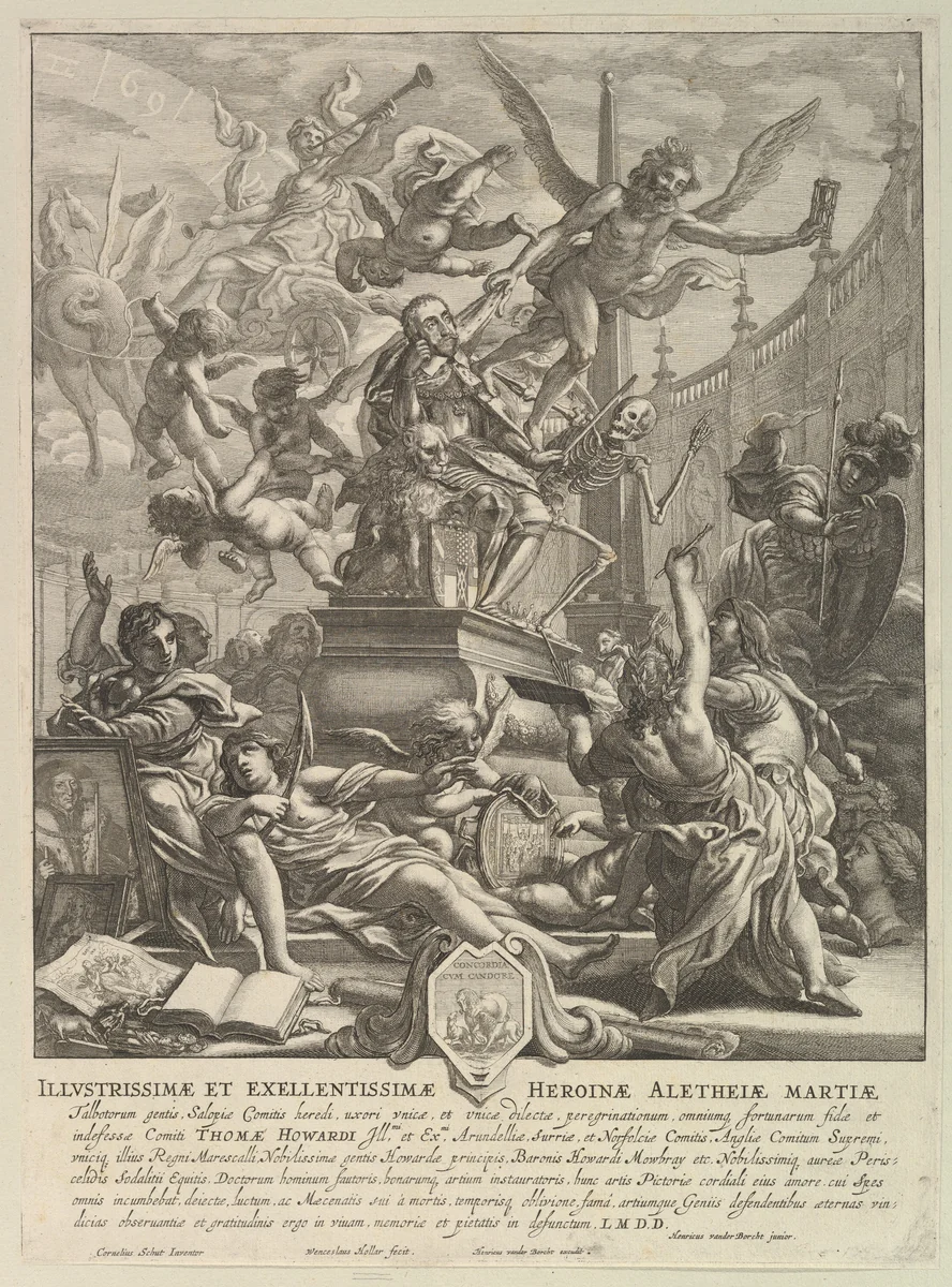 Allegory on the Death of the Earl of Arundel by Wenceslaus Hollar, print, 1641-1651
