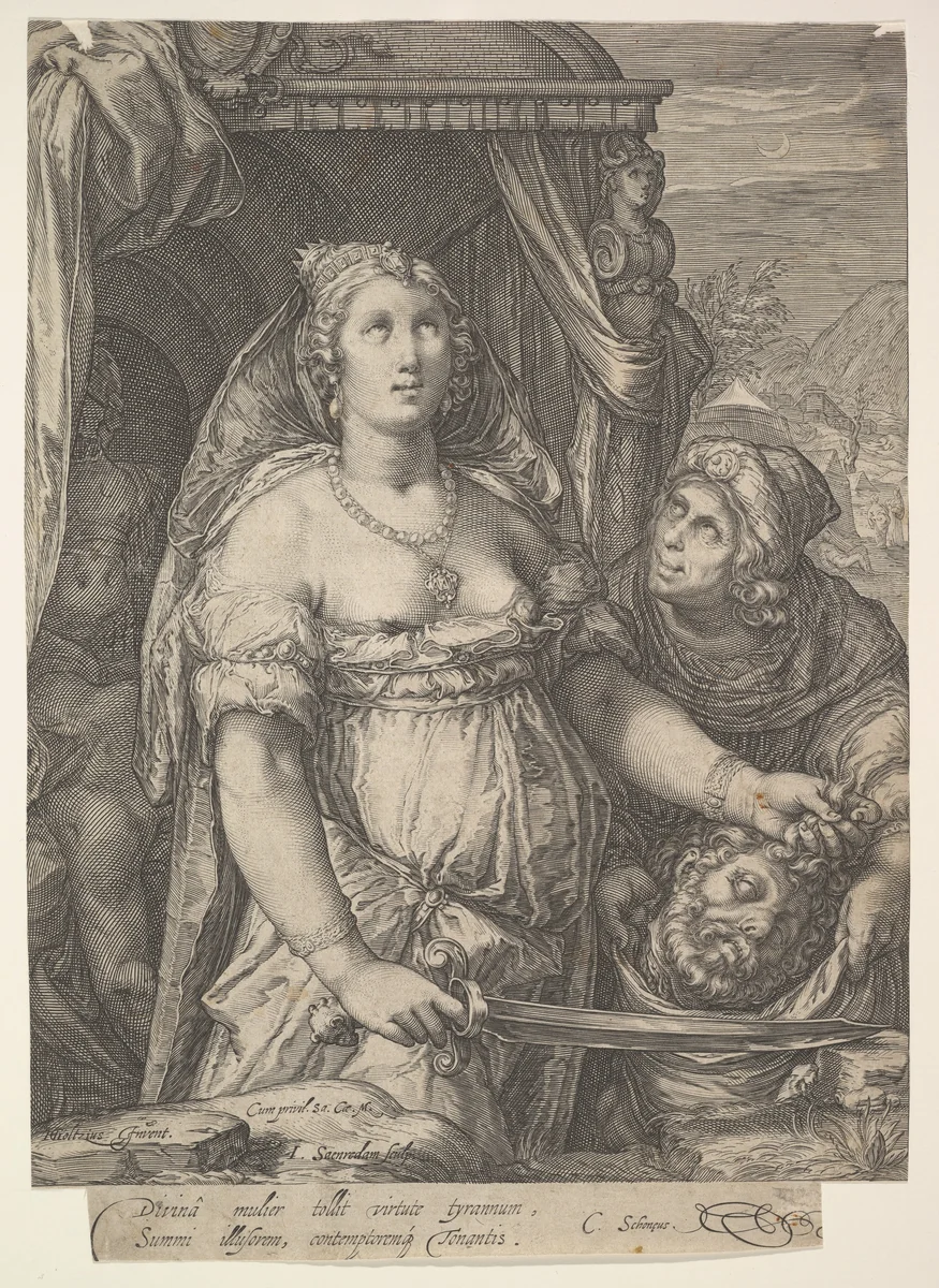 Judith and the Head of Holofernes by Jan Saenredam, print, 1575-1607